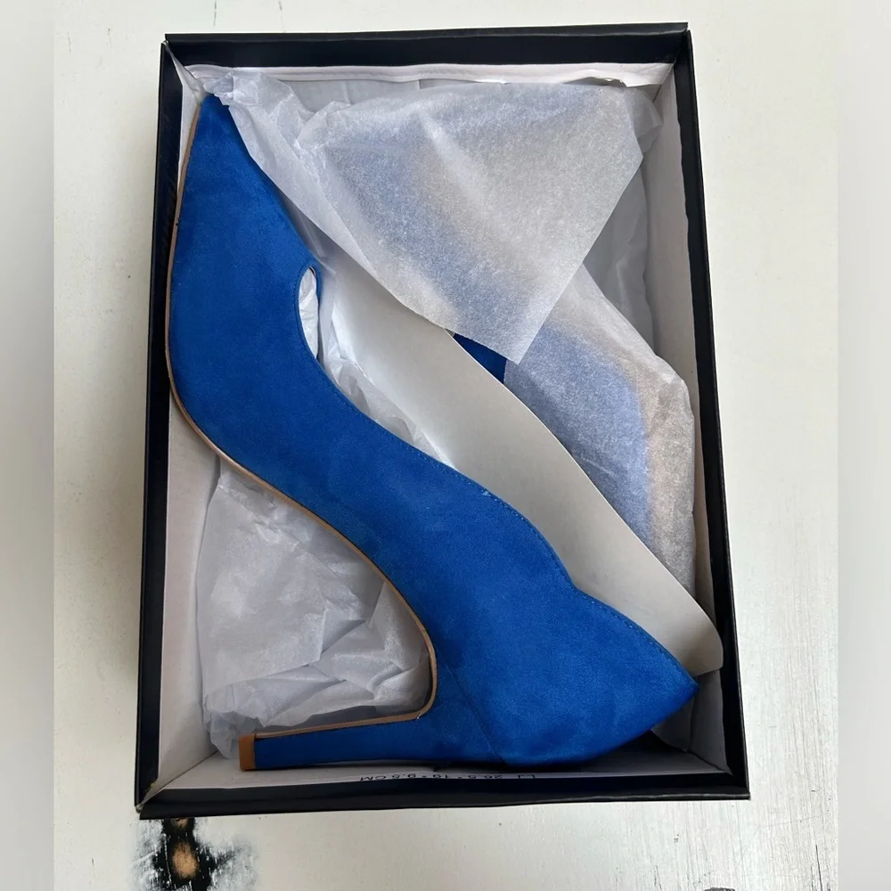 French Connection Blue Suede Leather Heels Size 10/11 💙